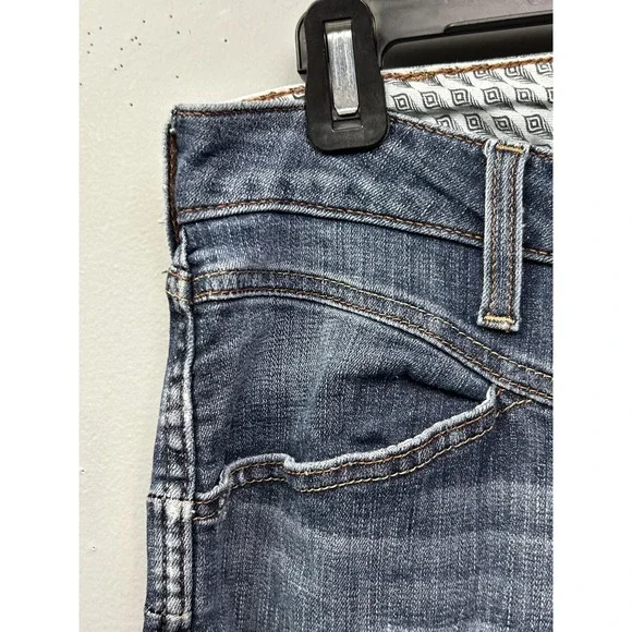 Ariat Jeans Womens 29 Long High Rise Flare REAL Brynlee Raw Hem Stretch Denim - Picture 5 of 10